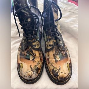 Rare, Garden of Earthly Delights BOSCH Dr. Marten boots. Size 10 US/ 42 EU